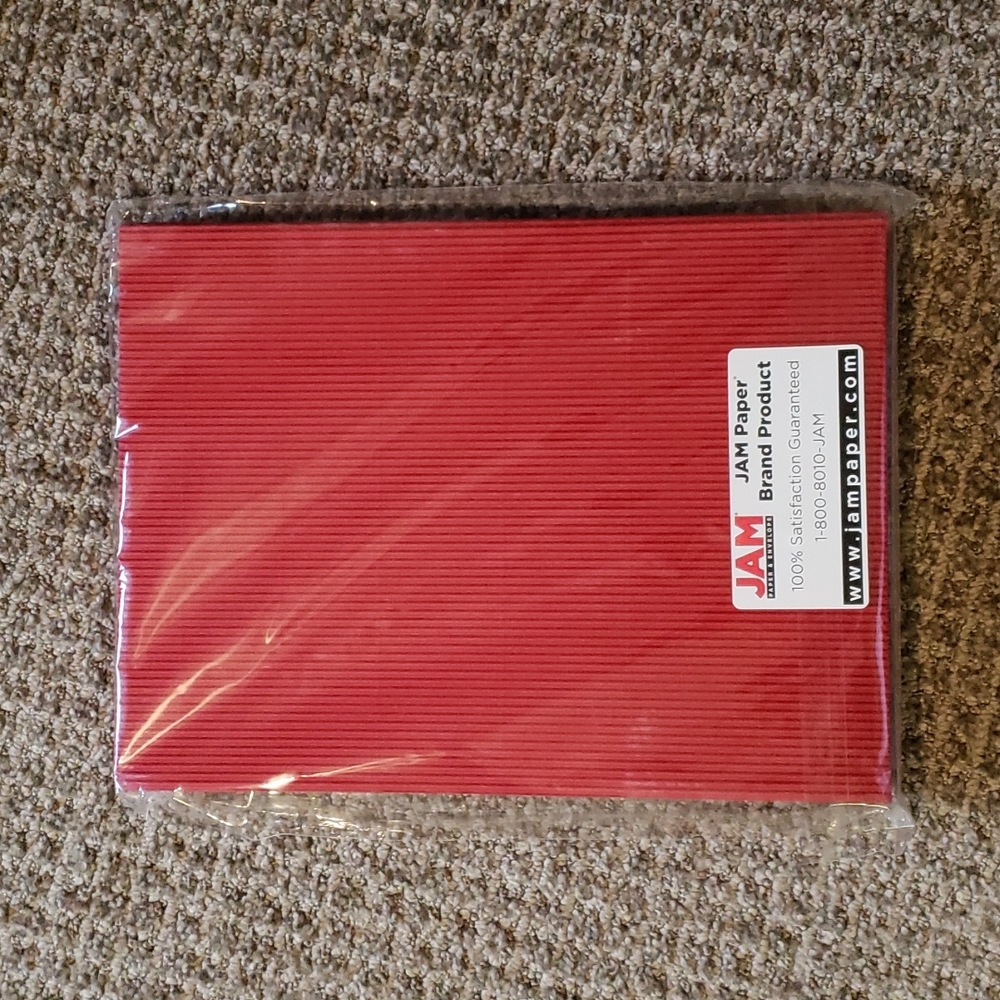 Jam Paper Corrugated Two Pocket Fluted Folders | Red | 6 Pack